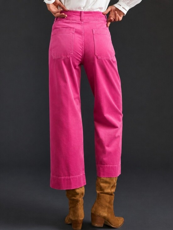 Maeve Pants - Maeve Colette Corduroy Crop Wide-Leg Pants 31